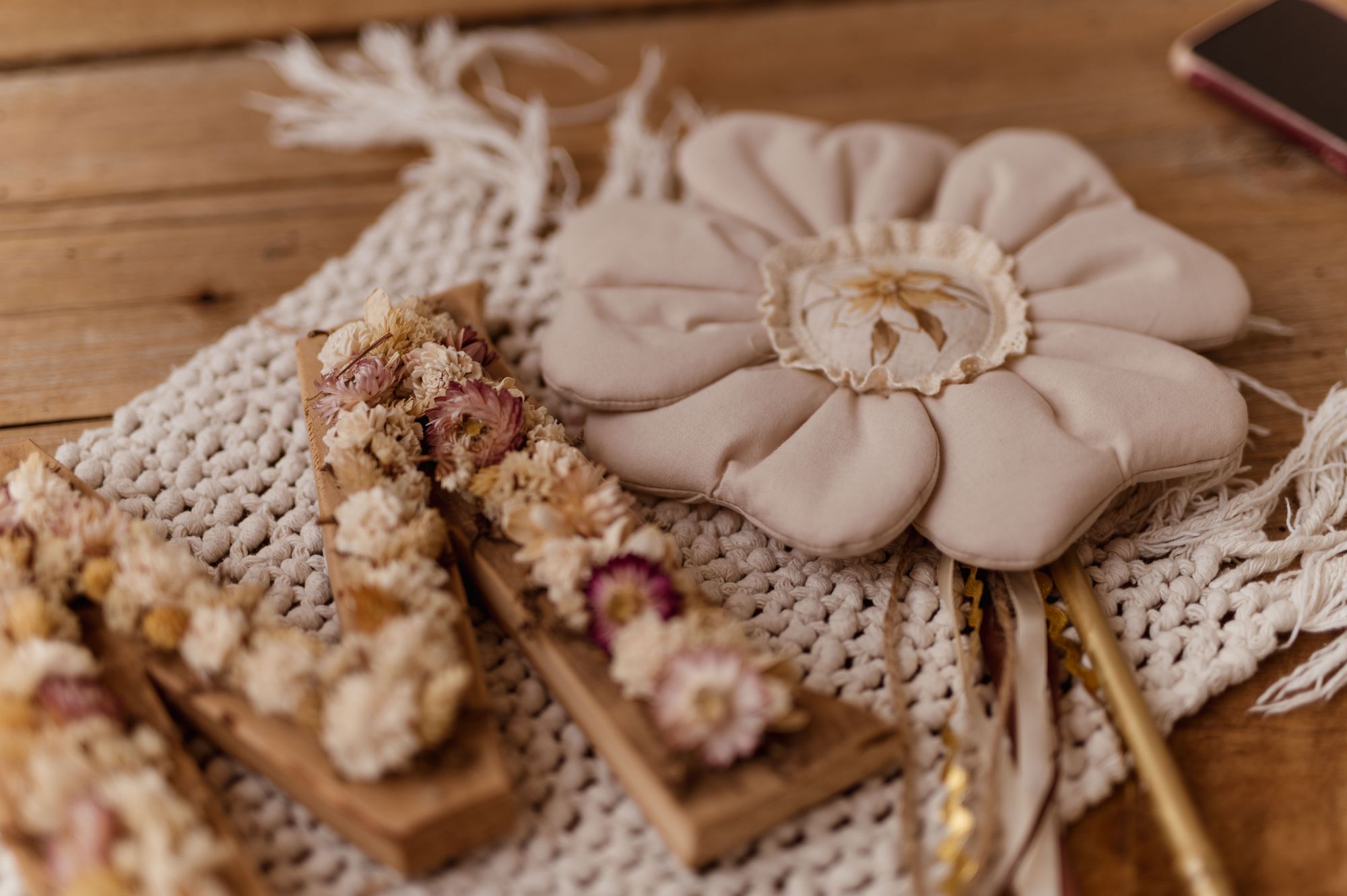 Różdżka do zabawy dla dziewczynki kwiatek ozdoba milk natural