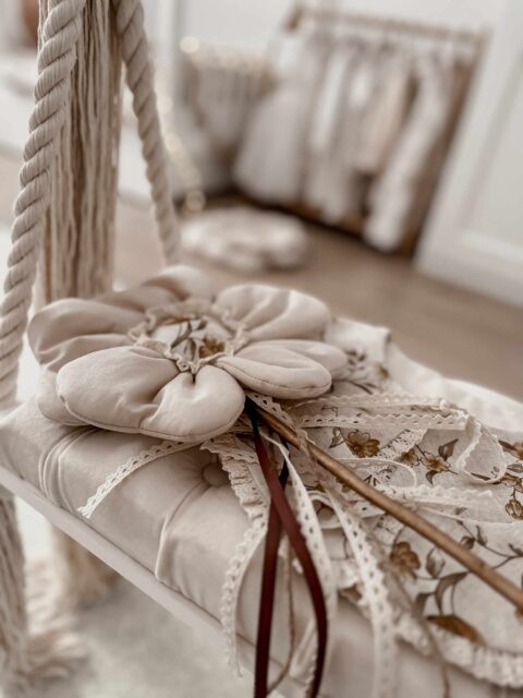 Różdżka do zabawy dla dziewczynki kwiatek ozdoba milk natural