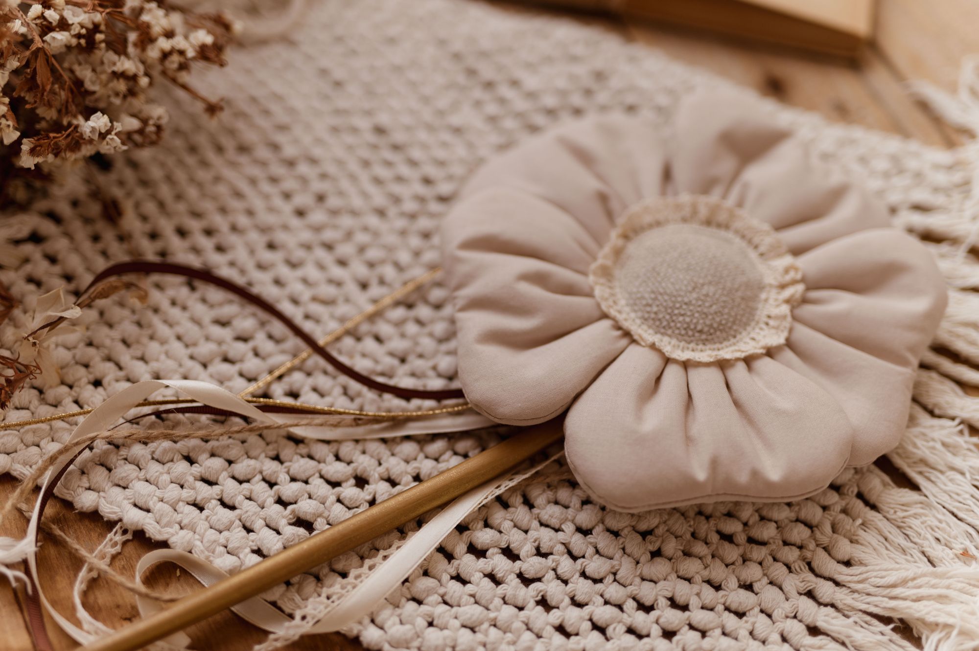 Różdżka do zabawy kwiatek ozdoba dla dziecka kasza len