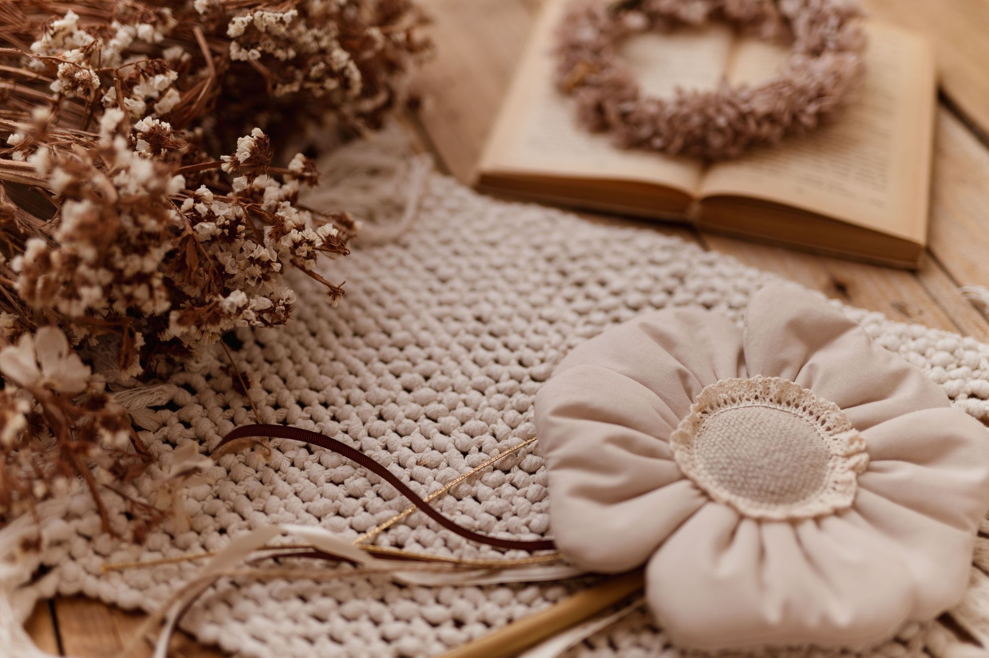 Różdżka do zabawy kwiatek ozdoba dla dziecka kasza len