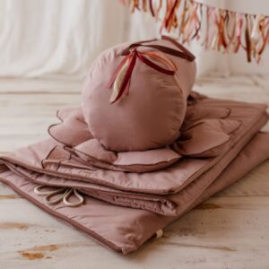 Różowy śpiworek do żłobka 0-3 lat z poduszką i workiem