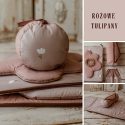 Różowy śpiworek do żłobka dla dziewczynki 120×60cm różowe tulipany