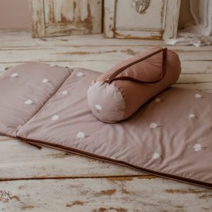 Różowy śpiworek do żłobka dla dziewczynki 120×60cm różowe tulipany