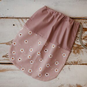 Różowy worek na buty do przedszkola kwiatki