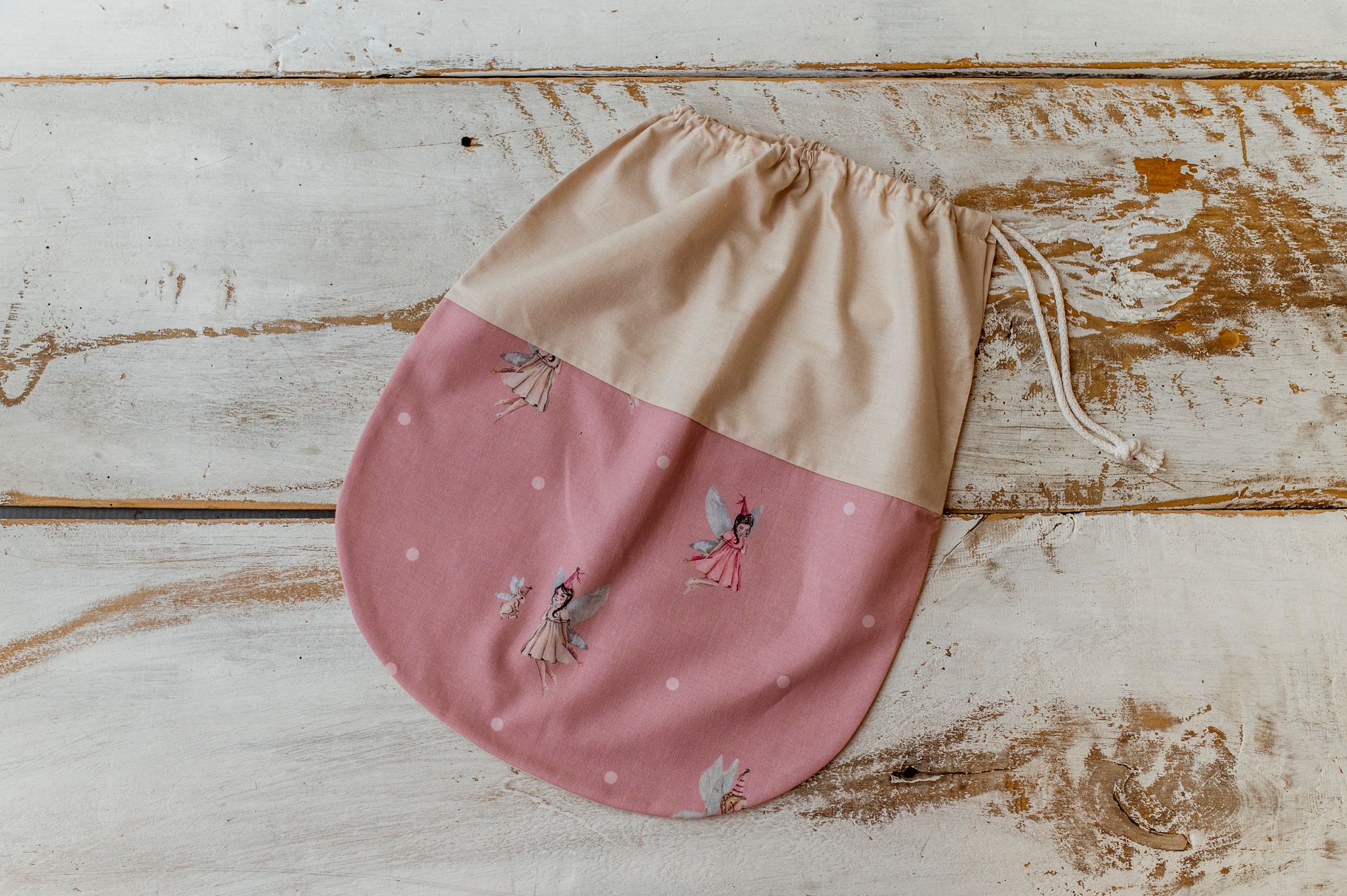 Różowy worek na buty do przedszkola wróżki 40×40cm