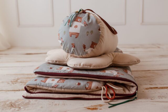 Śpiworek bawełniany do żłobka dla chłopca misie niebieskie