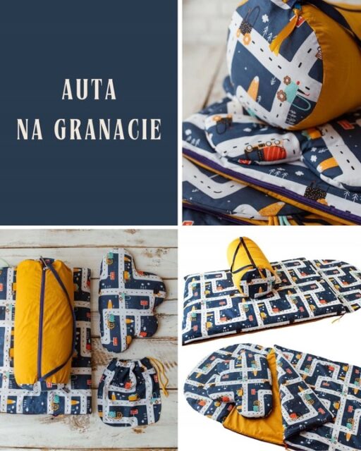 Śpiworek dla chłopca do przedszkola 140×75cm auta