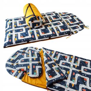 Śpiworek dla chłopca do przedszkola 140×75cm auta