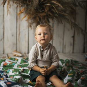 Śpiworek dla chłopca do przedszkola 140×75cm auta