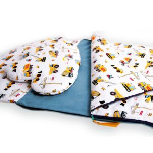 Śpiworek dla chłopca do przedszkola 140×75cm koparki