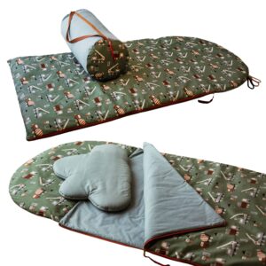 Śpiworek dla chłopca w auta 5-10 lat junior zielony