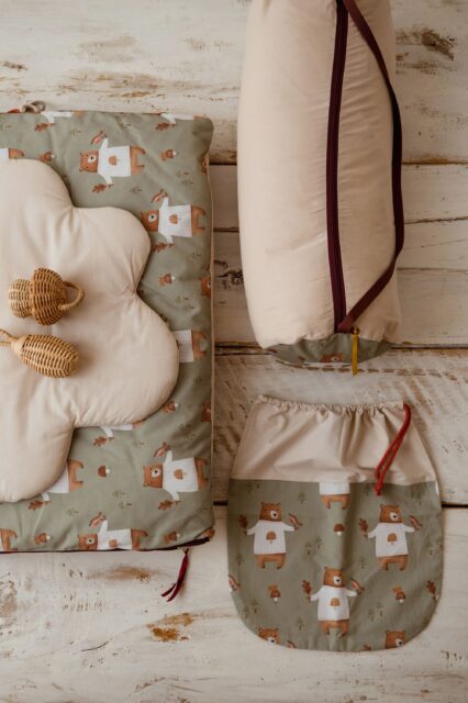 Śpiworek dla dziecka w misie zielony junior 3w1