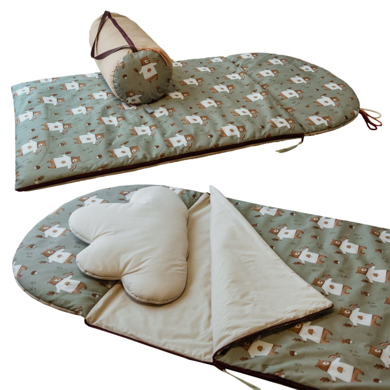 Śpiworek dla dziecka w misie zielony junior 3w1