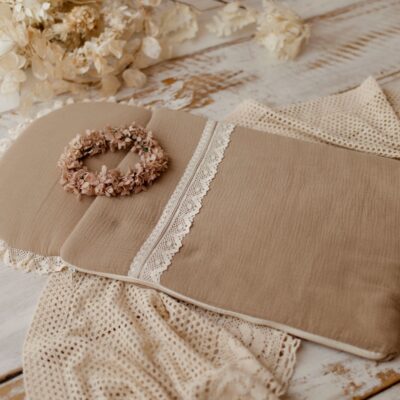 Śpiworek dla niemowlaka brązowy muślinowy bawełna 100% 6-18 miesięcy