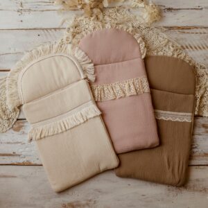 Śpiworek dla niemowlaka brązowy muślinowy bawełna 100%