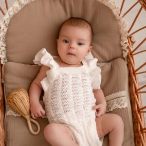 Śpiworek dla niemowlaka brązowy muślinowy bawełna 100%