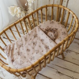 Śpiworek dla niemowląt kwiaty sepia