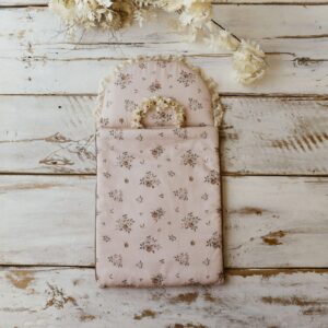 Śpiworek dla niemowląt kwiaty sepia