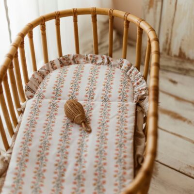 Śpiworek dla niemowląt na lato/zimę 40×75 w kwiatki