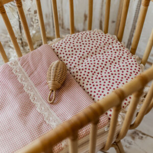 Śpiworek dla niemowląt na zimę/lato różowy w kwiatki