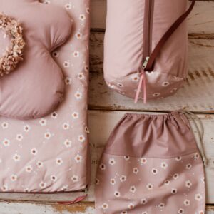 Śpiworek dla przedszkolaka 140×75cm różowy w kwiatki