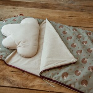 Śpiworek do przedszkola pościel premium bawełniana zestaw 3w1 jeżyki zielone