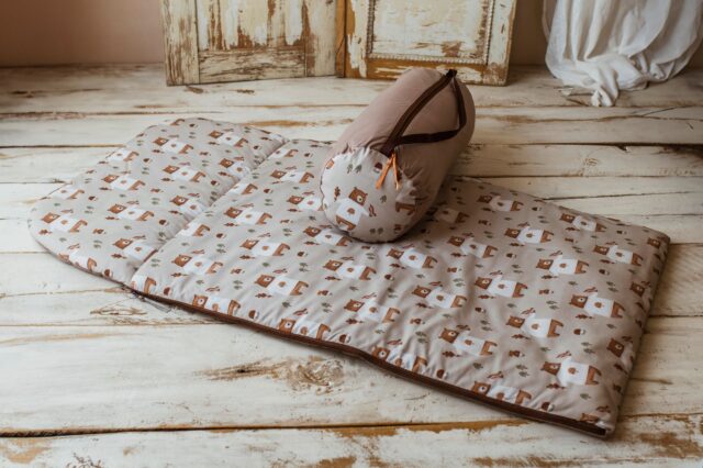 Śpiworek do przedszkola pościel premium bawełniana zestaw 3w1 misie beżowe