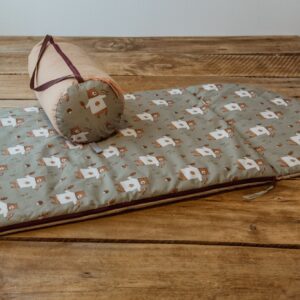 Śpiworek do przedszkola pościel premium bawełniana zestaw 3w1 misie zielone