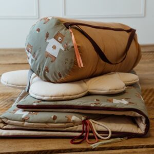 Śpiworek do przedszkola pościel premium bawełniana zestaw 3w1 misie zielone