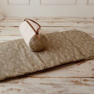 Śpiworek do przedszkola pościel premium bawełniana zestaw 3w1 wróbelki oliwka