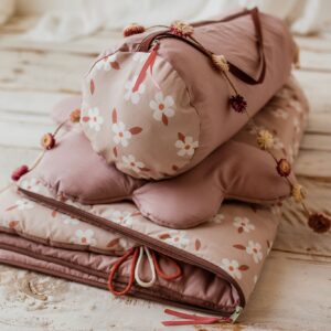Śpiworek do przedszkola pościel zestaw 3w1 retro kwiatuszki róż