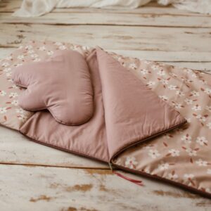 Śpiworek do przedszkola pościel zestaw 3w1 retro kwiatuszki róż