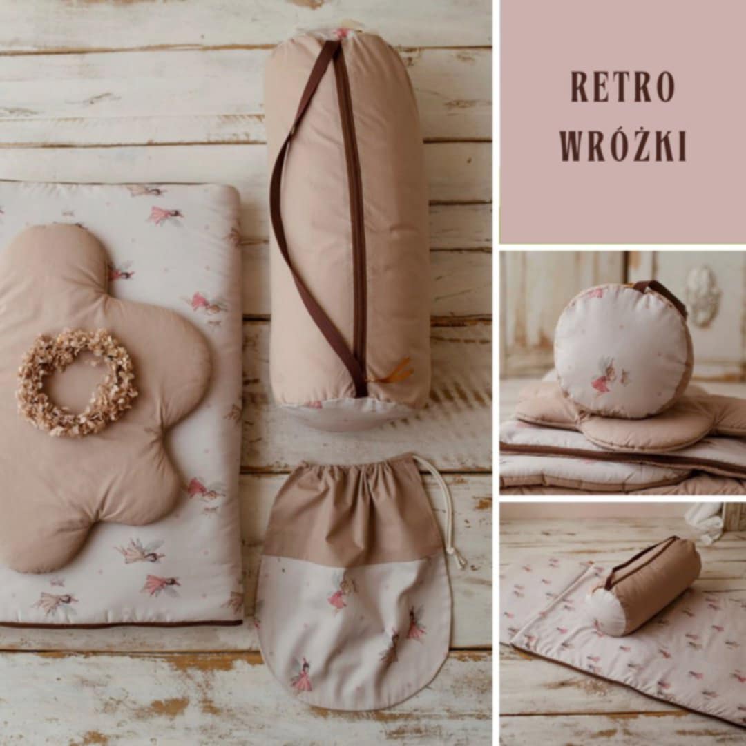 Śpiworek do przedszkola  pościel bawełniana zestaw 3w1 wróżki retro
