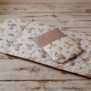 Śpiworek do przedszkola 140cmx75cm retro wyścig