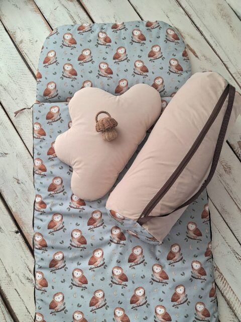 Śpiworek do przedszkola 140×75cm w sowim gaju
