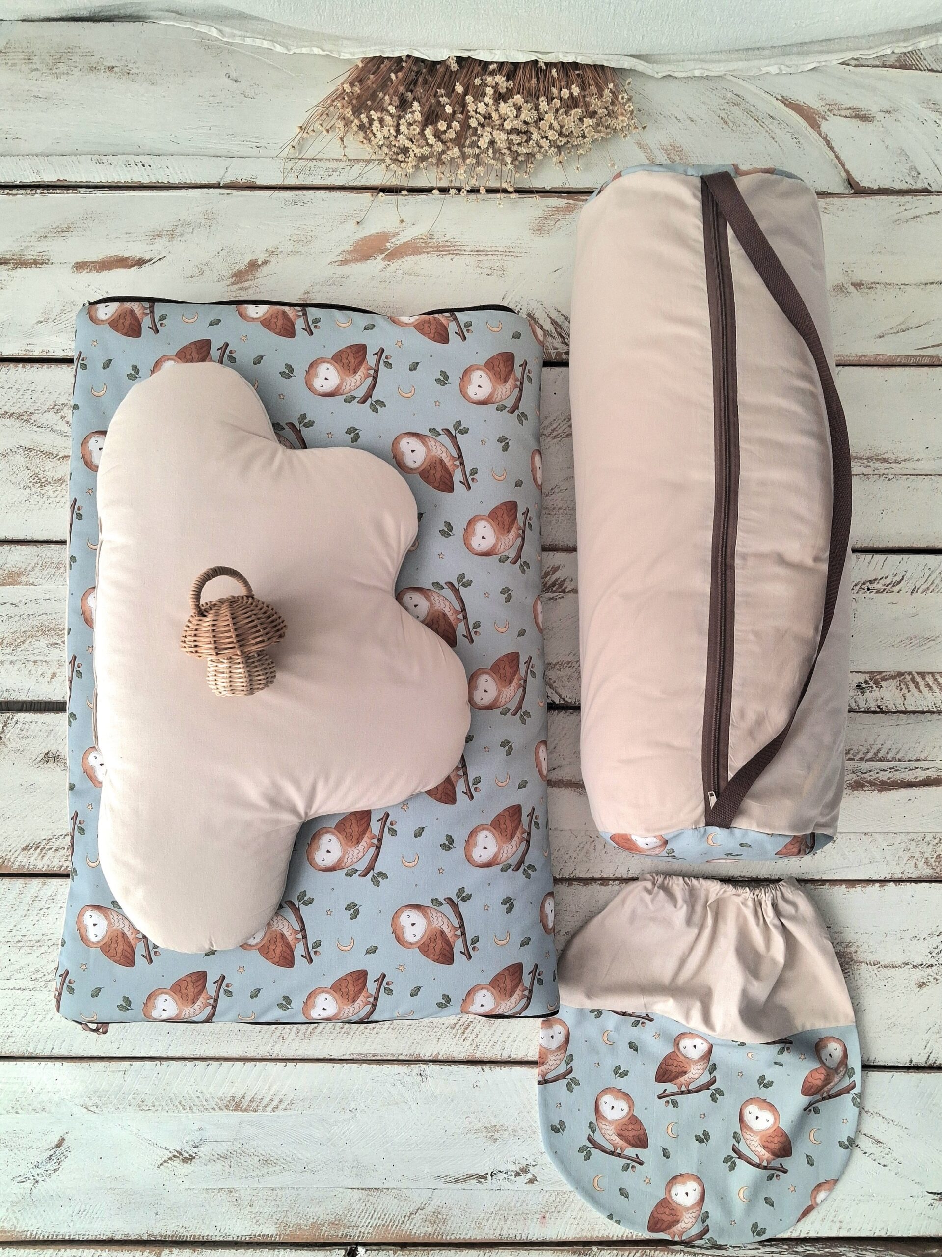 Śpiworek do przedszkola 140×75cm w sowim gaju