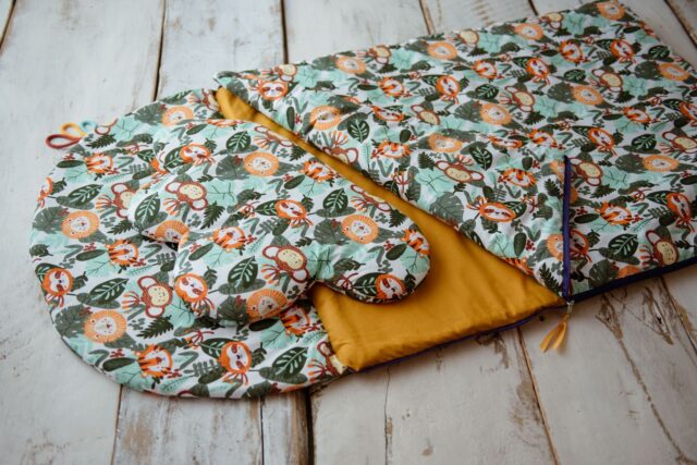 Śpiworek do przedszkola bawełniany 140×75cm safari