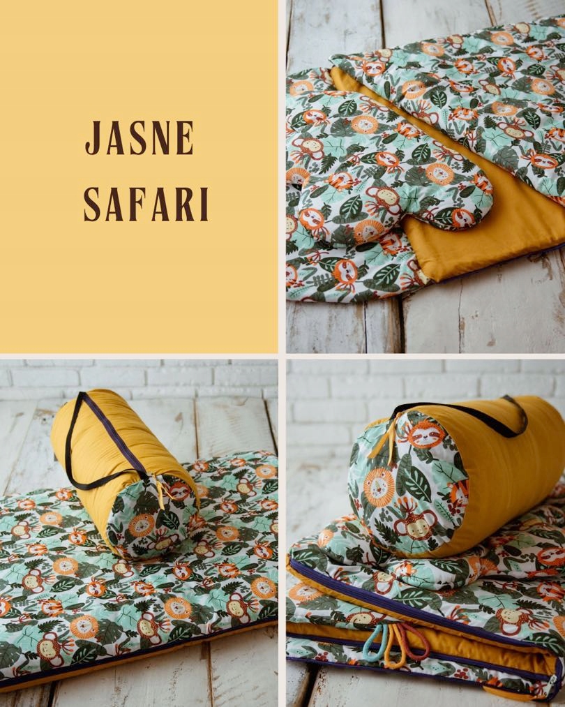 Śpiworek do przedszkola bawełniany 140×75cm safari