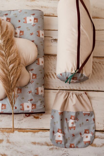 Śpiworek do przedszkola dla chłopca miś niebieski