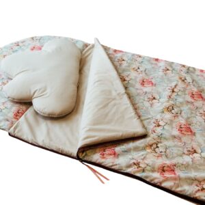 Śpiworek do przedszkola dla dziewczynki 140×75cm kwiaty