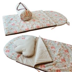 Śpiworek do przedszkola dla dziewczynki 140×75cm kwiaty