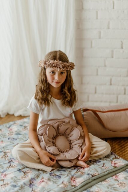 Śpiworek do przedszkola dla dziewczynki 140×75cm kwiatki