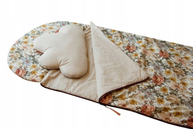 Śpiworek do przedszkola pościel 3w1 kwiaty retro
