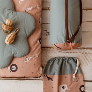 Śpiworek do przedszkola pościel zestaw 3w1 afrykańscy przyjaciele