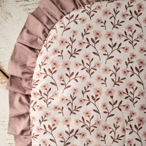 Śpiworek do przedszkola z falbanką 140×75cm różany drzewko różane