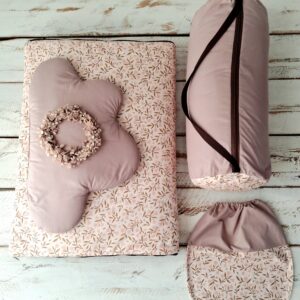 Śpiworek do przedszkola z falbanką 140×75cm różowe konwalie