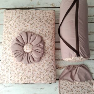 Śpiworek do przedszkola z falbanką 140×75cm różowe konwalie