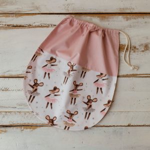 Śpiworek do przedszkola z pokrowcem 140cmx75cm myszki baletnice 3w1