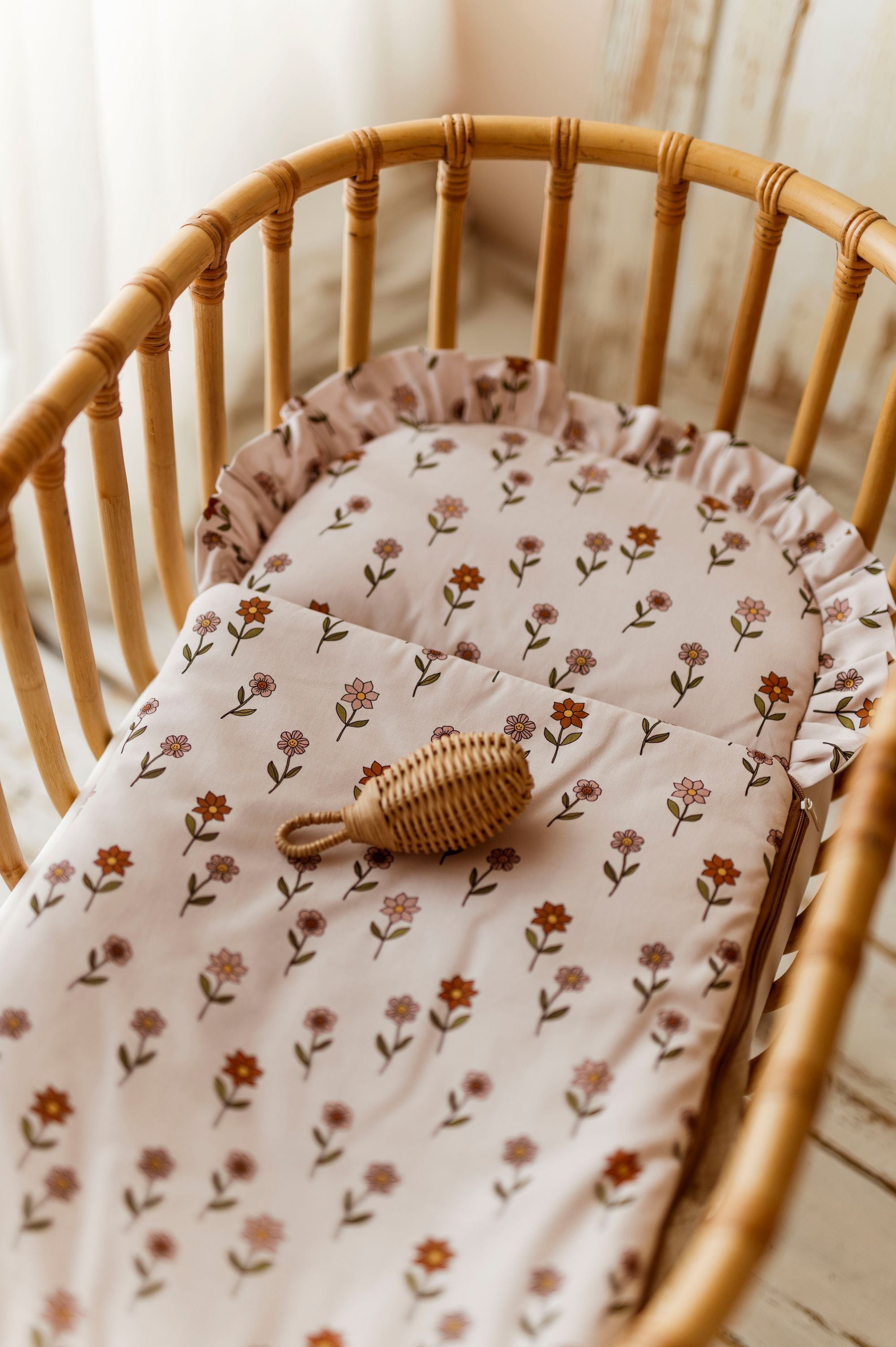 Śpiworek niemowlęcy 100% bawełna premium kwiaty