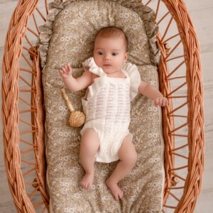 Śpiworek niemowlęcy 40×75– bawełna premium 100% łąka oliwkowa